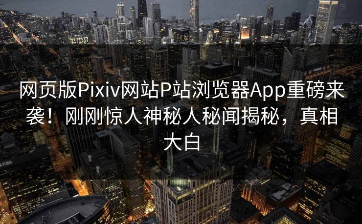 网页版Pixiv网站P站浏览器App重磅来袭！刚刚惊人神秘人秘闻揭秘，真相大白