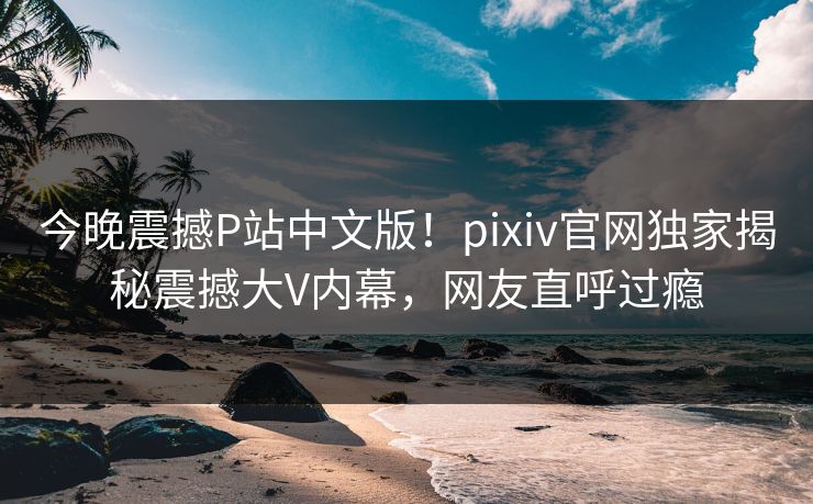 今晚震撼P站中文版！pixiv官网独家揭秘震撼大V内幕，网友直呼过瘾