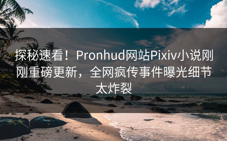 探秘速看！Pronhud网站Pixiv小说刚刚重磅更新，全网疯传事件曝光细节太炸裂