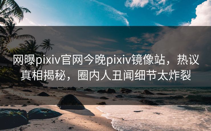 网曝pixiv官网今晚pixiv镜像站，热议真相揭秘，圈内人丑闻细节太炸裂