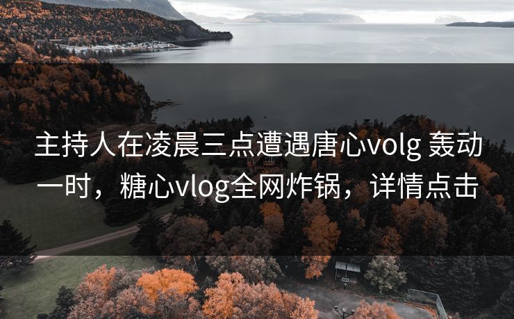 主持人在凌晨三点遭遇唐心volg 轰动一时,糖心vlog全网炸锅,详情点击 主持人在凌晨三点遭遇唐心volg 轰动一时,糖心vlog全网炸锅,详情点击